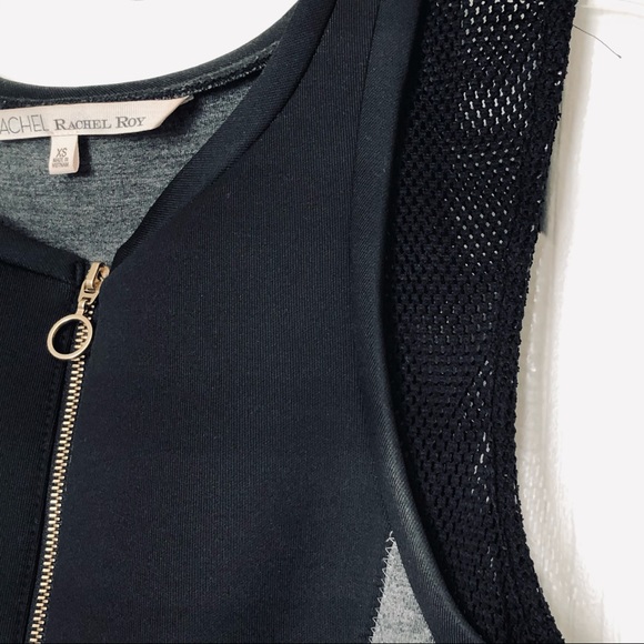 Rachel Rachel Roy Black & Grey Zipper Front Dress - Picture 4 of 10